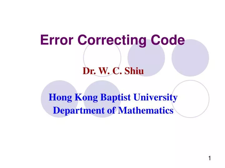 error correcting code