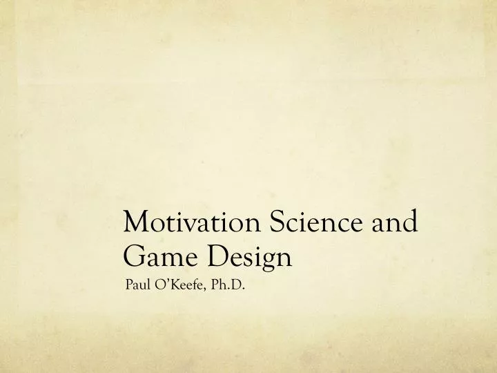 motivation science and game design