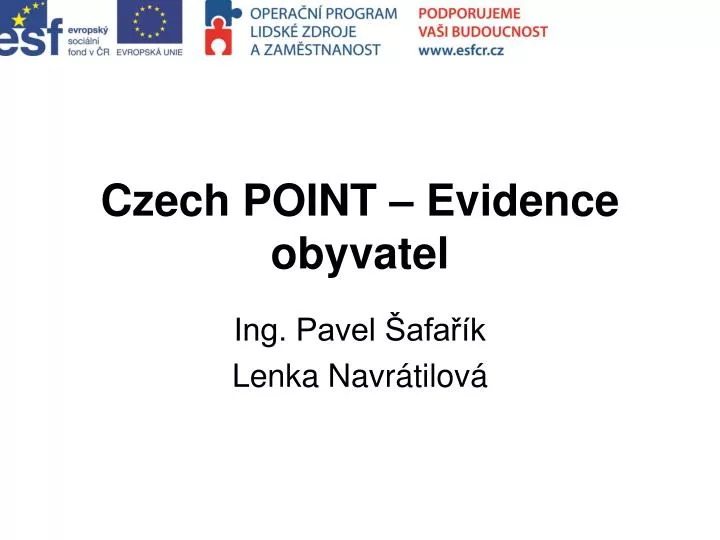 czech point evidence obyvatel