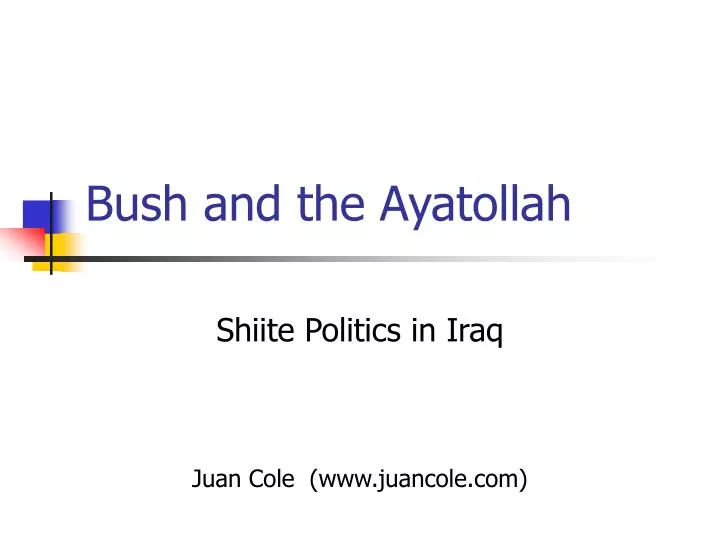 bush and the ayatollah