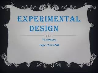 experimental design