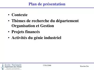 plan de pr sentation
