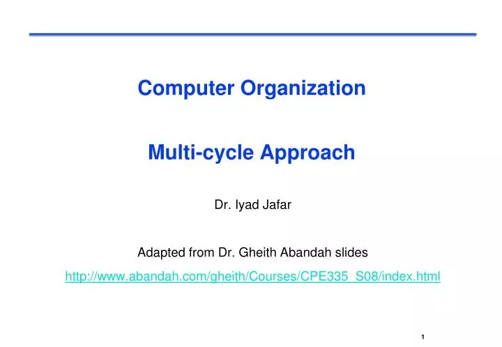 computer organization multi cycle approach