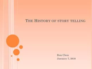 The History of story telling