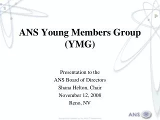 ANS Young Members Group (YMG)