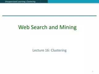 Lecture 16: Clustering