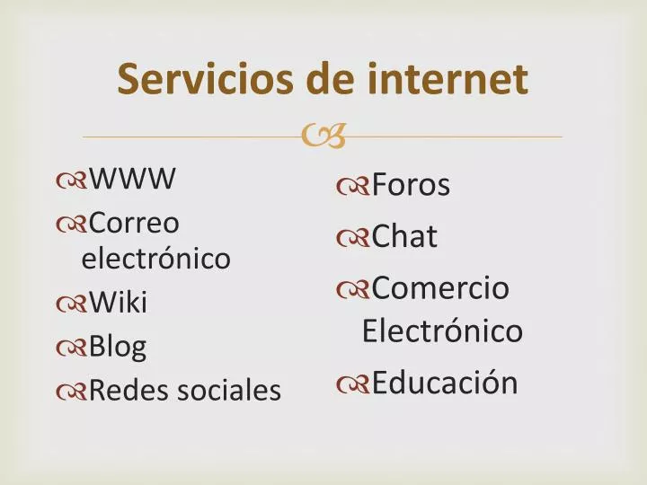 servicios de internet