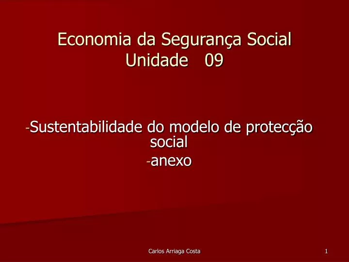 economia da seguran a social unidade 09