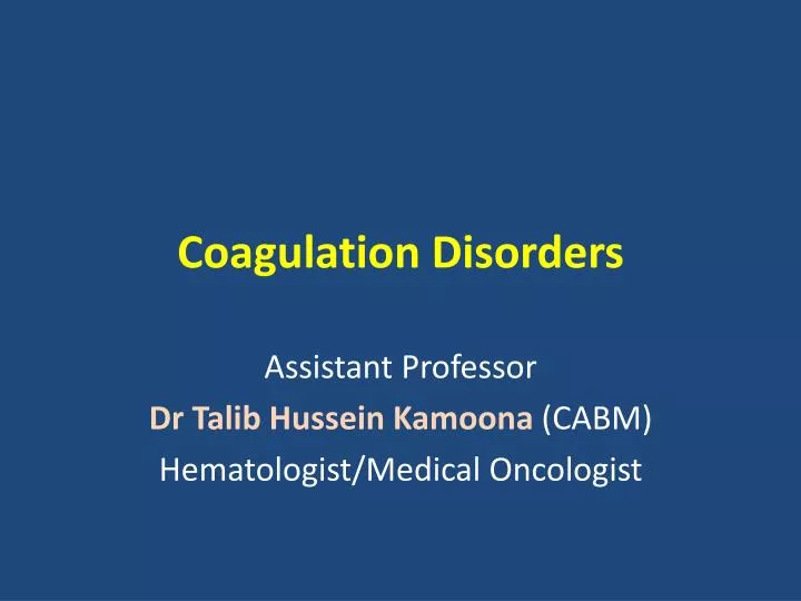 coagulation disorders