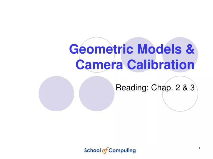 geometric models camera calibration
