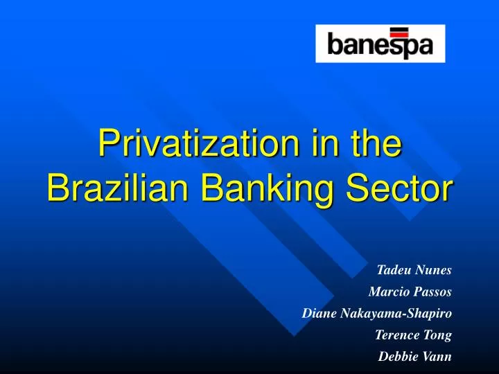privatization in the brazilian banking sector