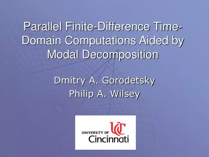 parallel finite difference time domain computations aided by modal decomposition