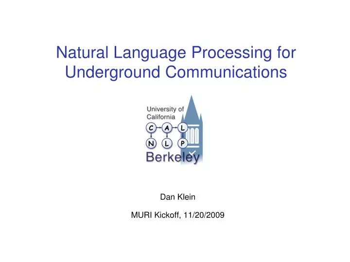 natural language processing for underground communications