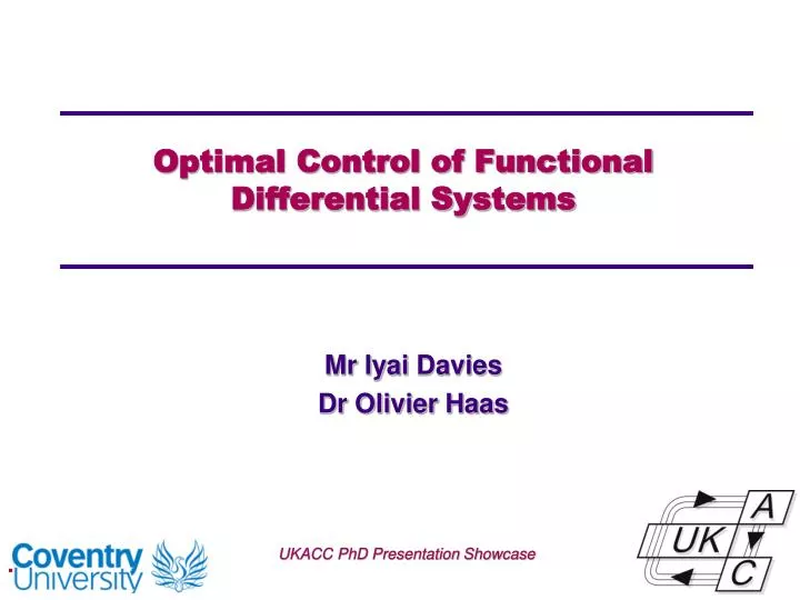 optimal control of functional differential systems
