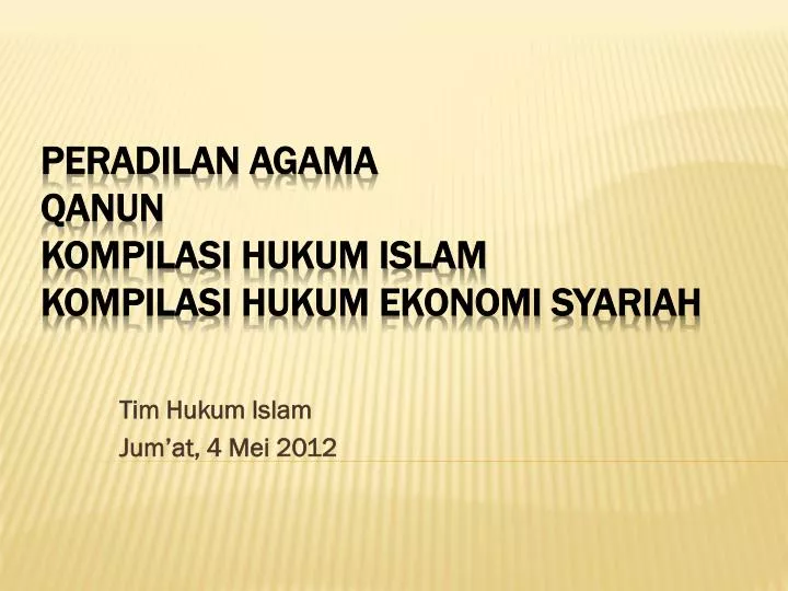 tim hukum islam jum at 4 mei 201 2