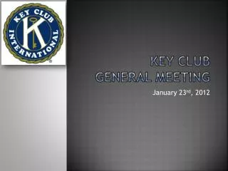 Key Club General Meeting