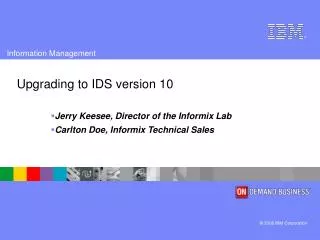 Upgrading to IDS version 10