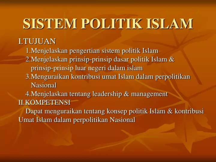 sistem politik islam