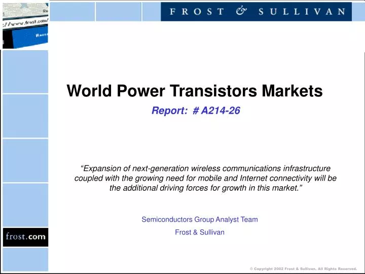 world power transistors markets report a214 26