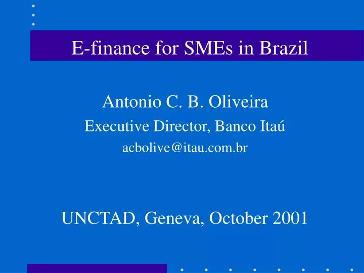 e finance for smes in brazil