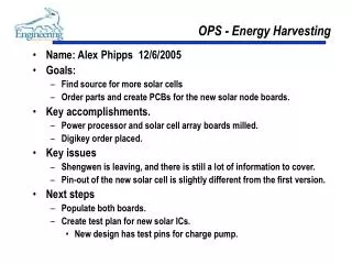 OPS - Energy Harvesting