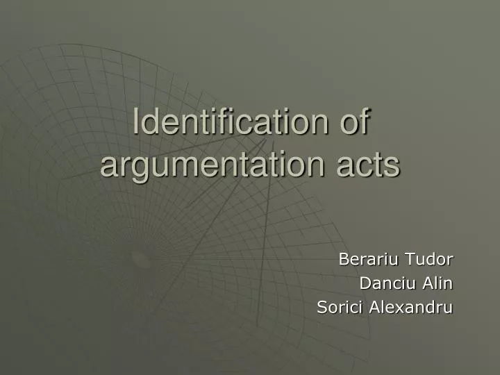 identification of argumentation acts