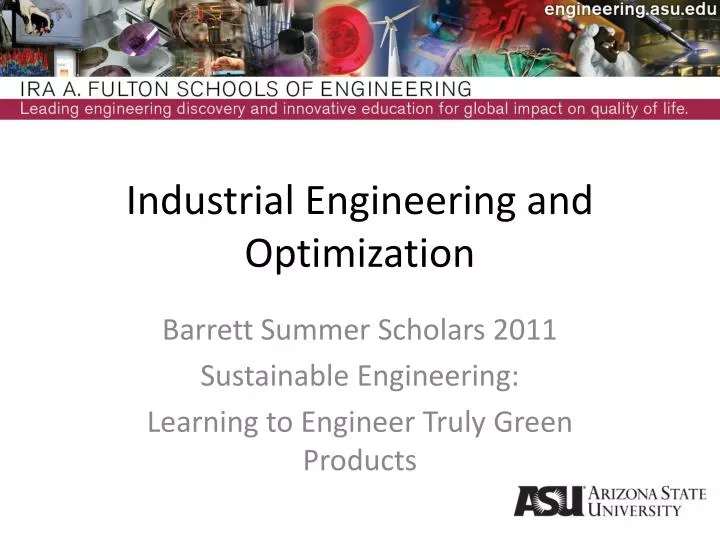 industrial engineering and optimization