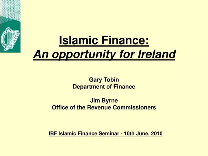 islamic finance an opportunity for ireland