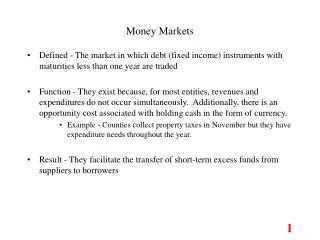 Money Markets