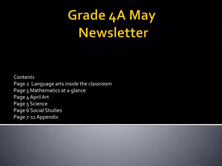 grade 4a may newsletter