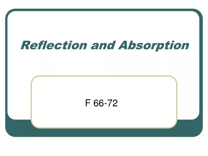 reflection and absorption