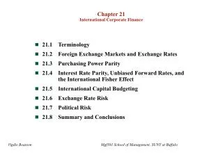 Chapter 21 International Corporate Finance