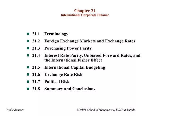 chapter 21 international corporate finance