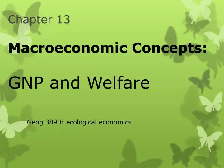 chapter 13 macroeconomic concepts gnp and welfare
