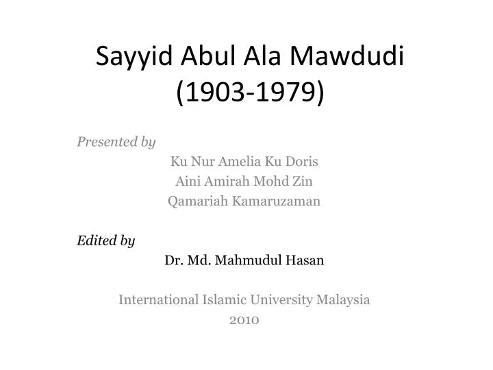 sayyid abul ala mawdudi 1903 1979