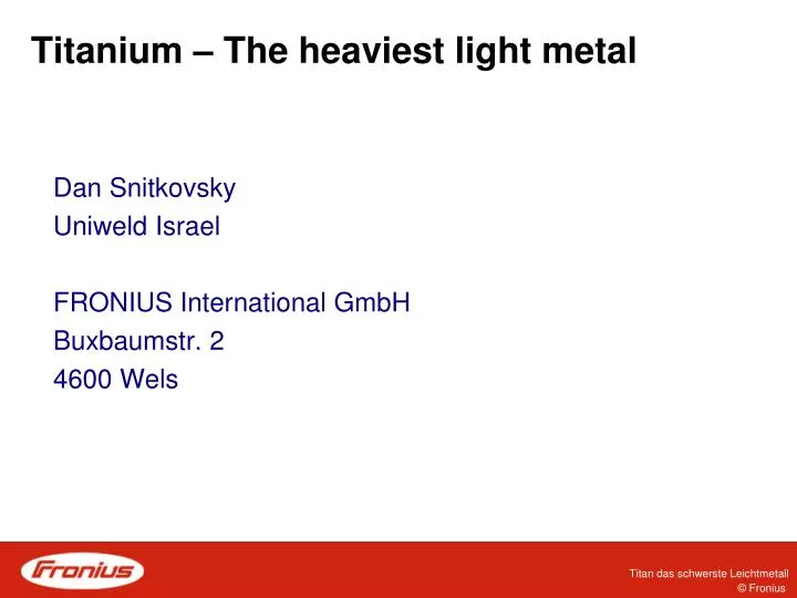 titanium the heaviest light metal