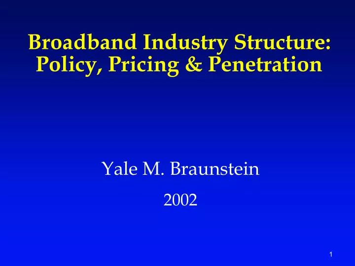 broadband industry structure policy pricing penetration