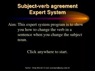 Subject-verb agreement Expert System