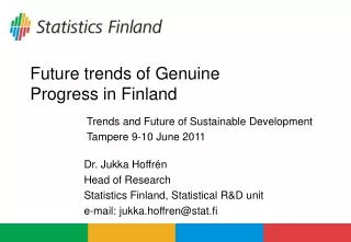 Future trends of Genuine Progress in Finland