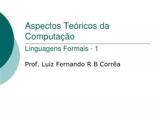 aspectos te ricos da computa o