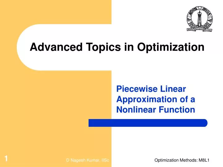 advanced topics in optimization
