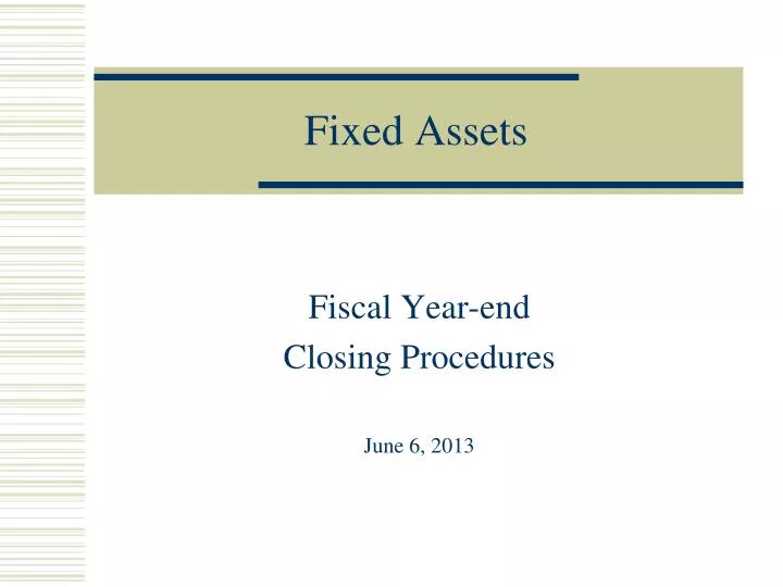 fixed assets