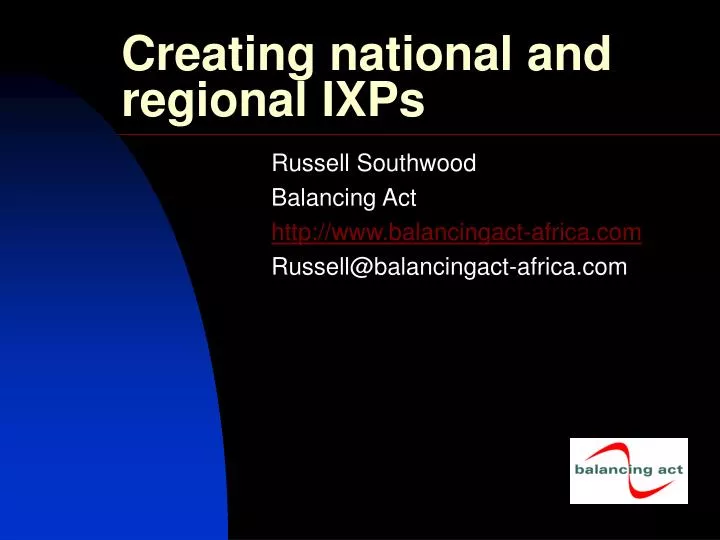 creating national and regional ixps