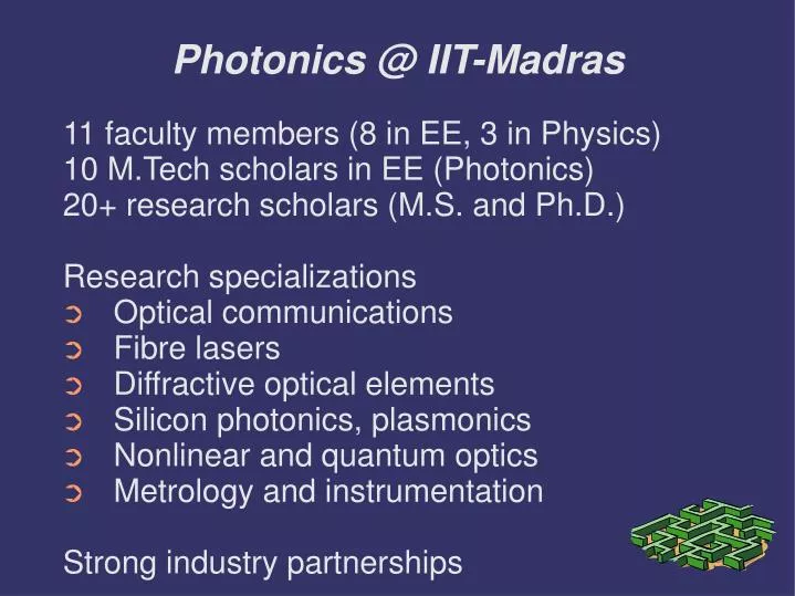 photonics @ iit madras
