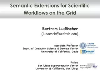 Semantic Extensions for Scientific Workflows on the Grid