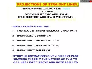 SIMPLE CASES OF THE LINE