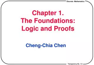 Chapter 1. The Foundations: Logic and Proofs