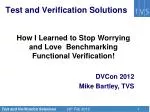 Test and Verification Solutions - slide 1