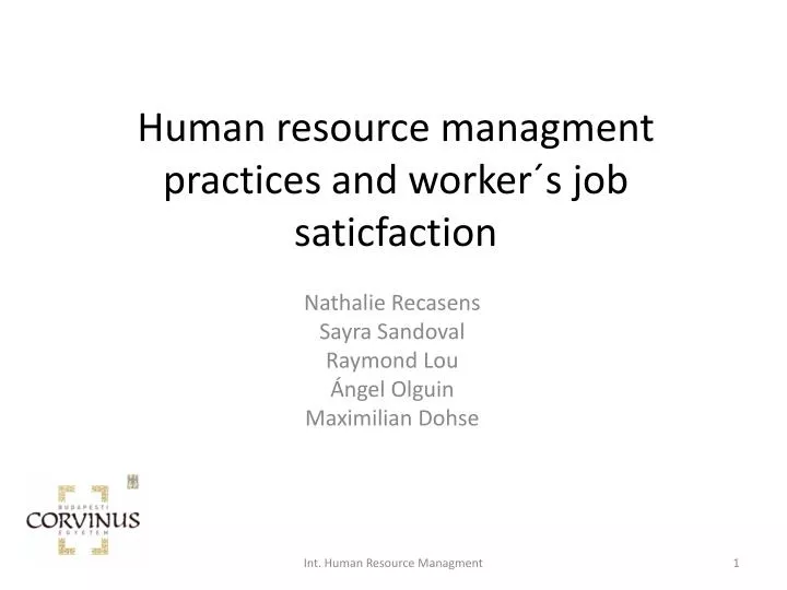 human r esource managment practices and worker s job saticfaction