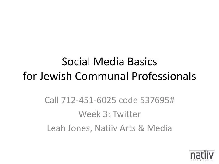 social media basics for jewish communal professionals